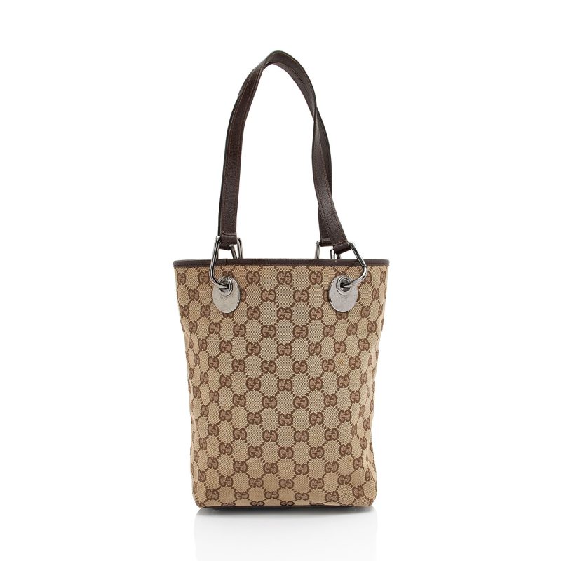 Gucci GG Canvas Eclipse N/S Small Tote (SHF-QqGTJE) - Barde