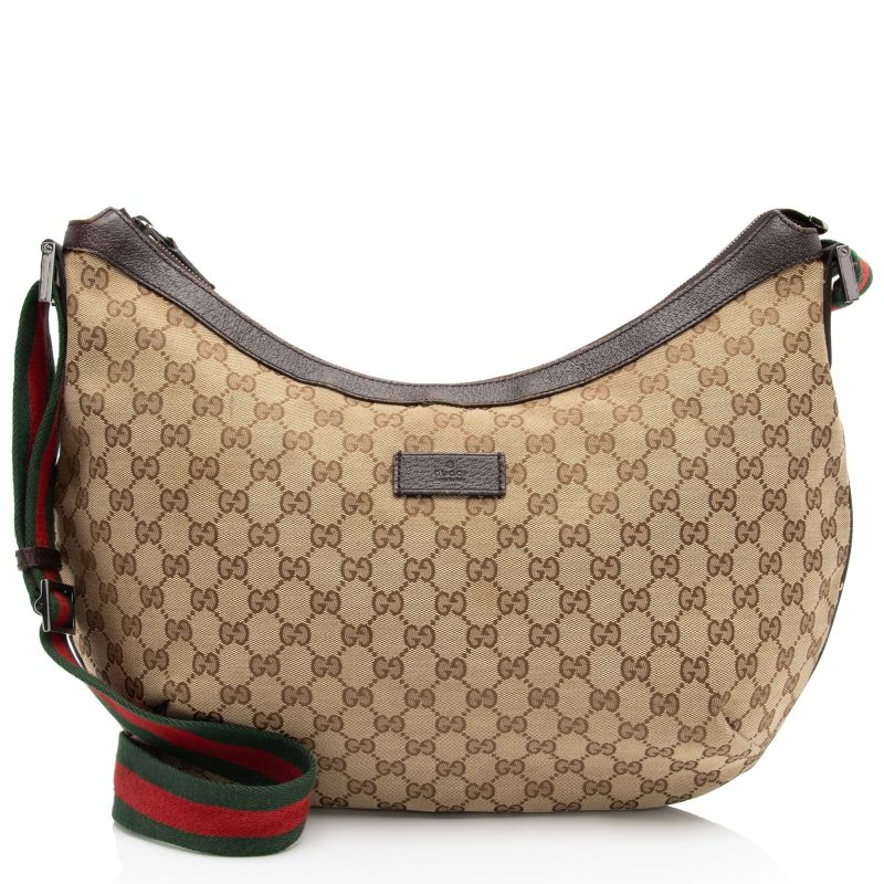 Gucci GG Canvas Half Moon Medium Messenger (SHF-JzXzNp) - Barde