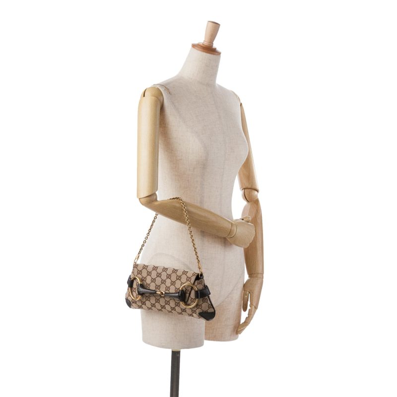Gucci GG Canvas Horsebit Shoulder Bag (SHG-b3Qp4w) - Barde - Image 5