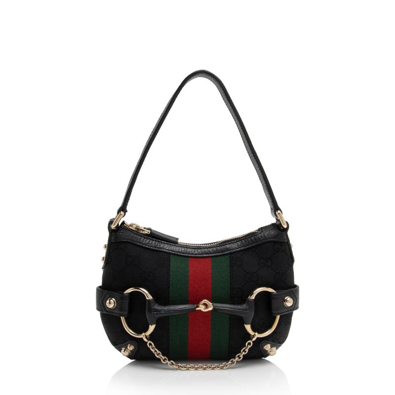 Gucci GG Canvas Horsebit Small Shoulder Bag (SHF-o36FPX) - Barde
