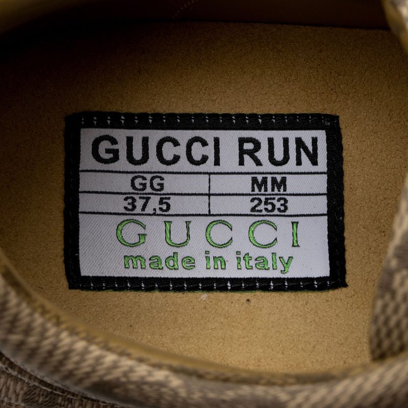 Gucci GG Canvas Leather Run Sneakers - Size 7.5 / 37.5 (SHF-V4B1xE) - Barde - Image 8