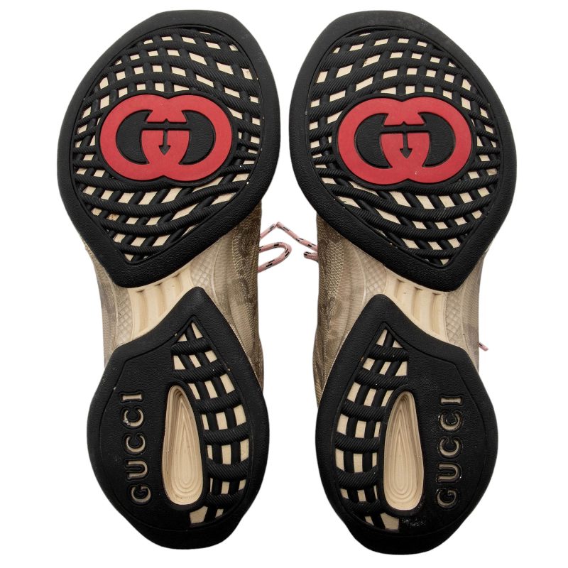 Gucci GG Canvas Leather Run Sneakers - Size 7.5 / 37.5 (SHF-V4B1xE) - Barde - Image 6