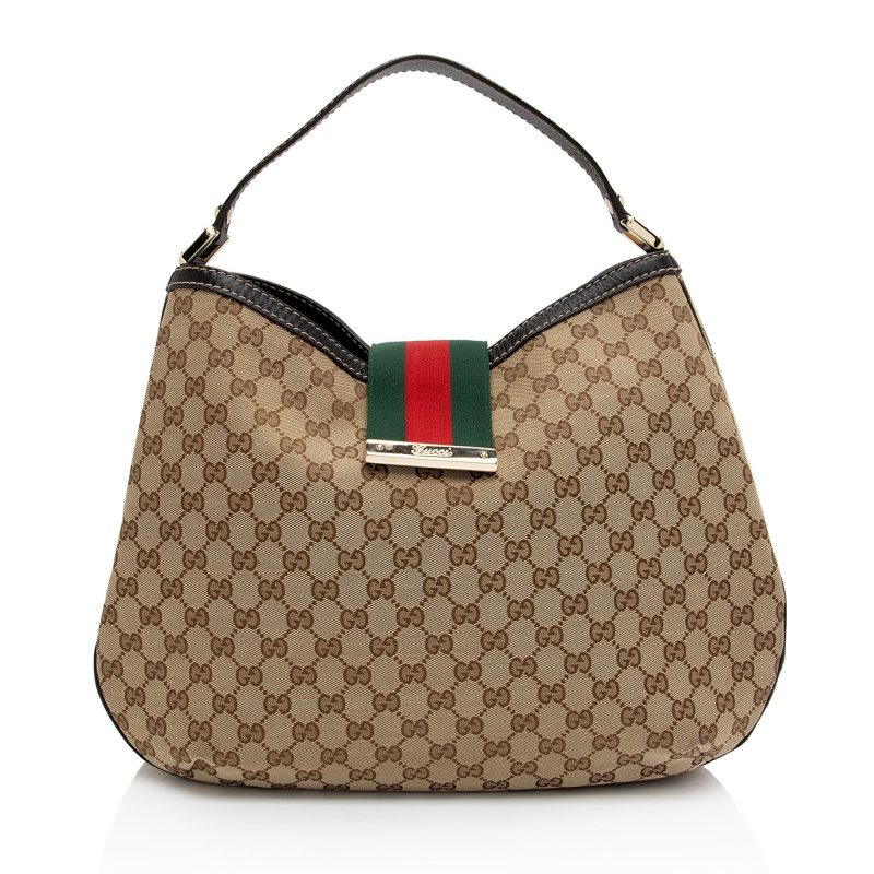 Gucci GG Canvas New Ladies Web Large Hobo (SHF-AhPj8g) - Barde