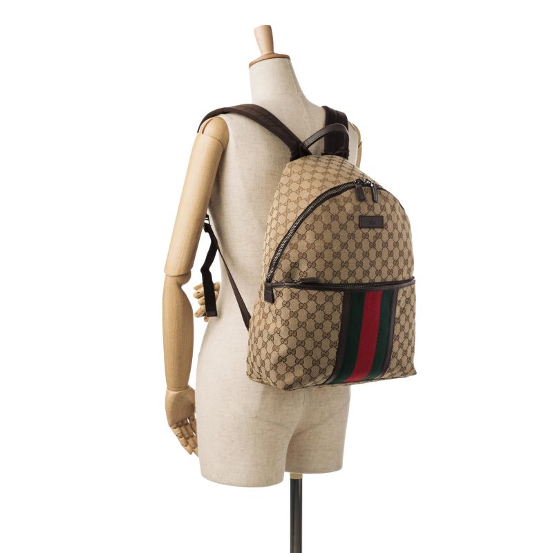 Gucci GG Canvas Web Backpack (SHG-HGdiCa) - Barde - Image 5
