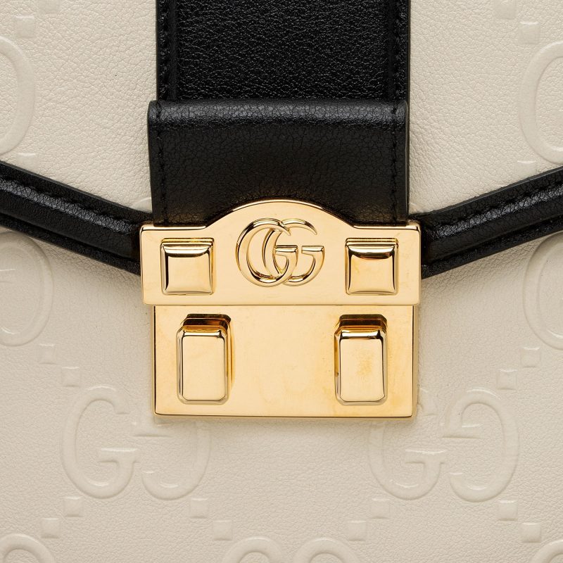 Gucci GG Debossed Leather Small Top Handle (SHF-hGmUB9) - Barde - Image 9