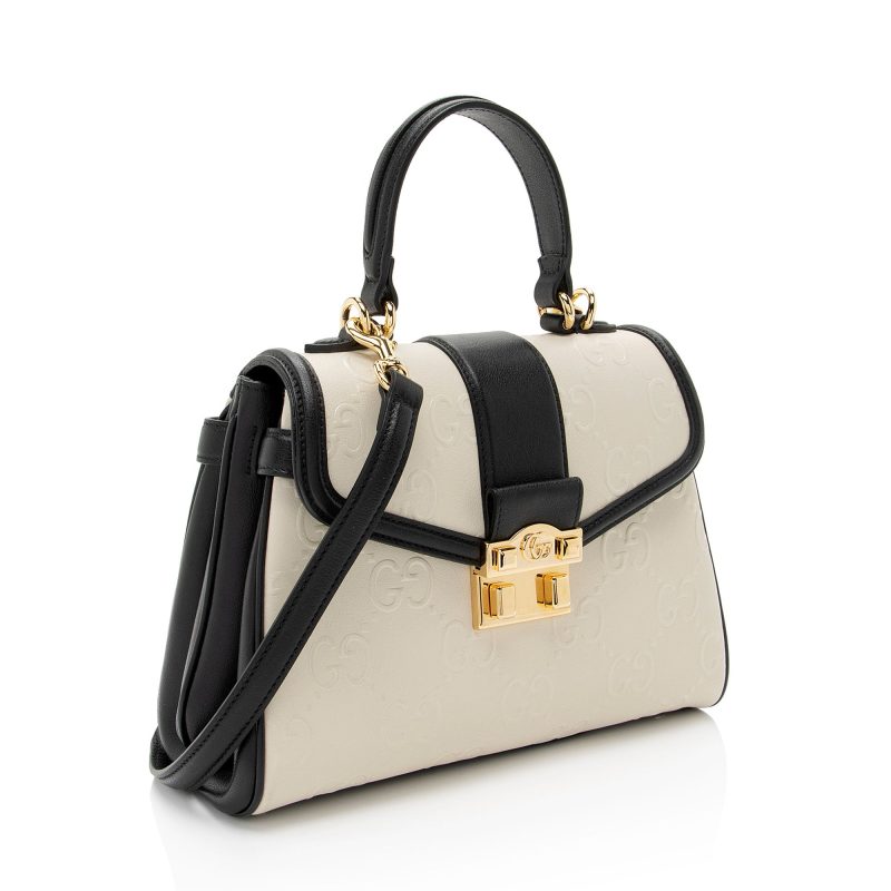 Gucci GG Debossed Leather Small Top Handle (SHF-hGmUB9) - Barde - Image 2