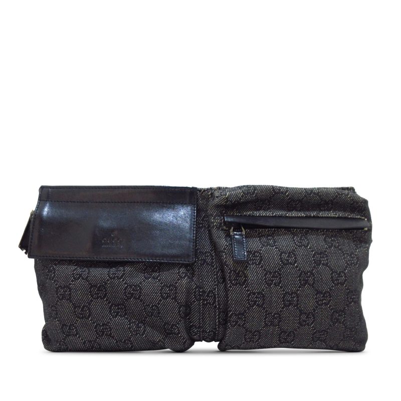 Gucci GG Denim Double Pocket Belt Bag (SHG-9qTC5e) - Barde