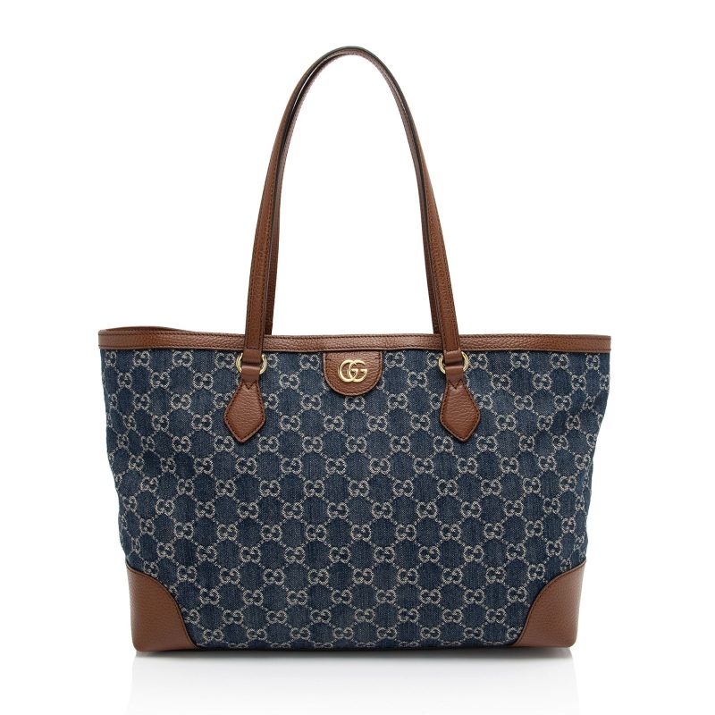 Gucci GG Denim Ophidia Medium Tote (SHF-qNfSkO) - Barde