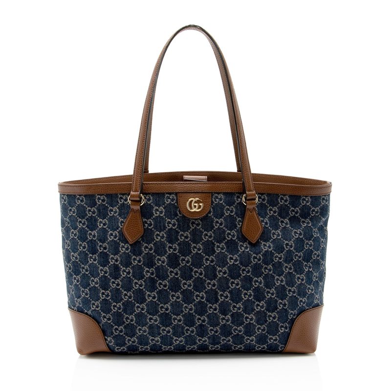 Gucci GG Denim Ophidia Medium Tote (SHF-YdRSNY) - Barde