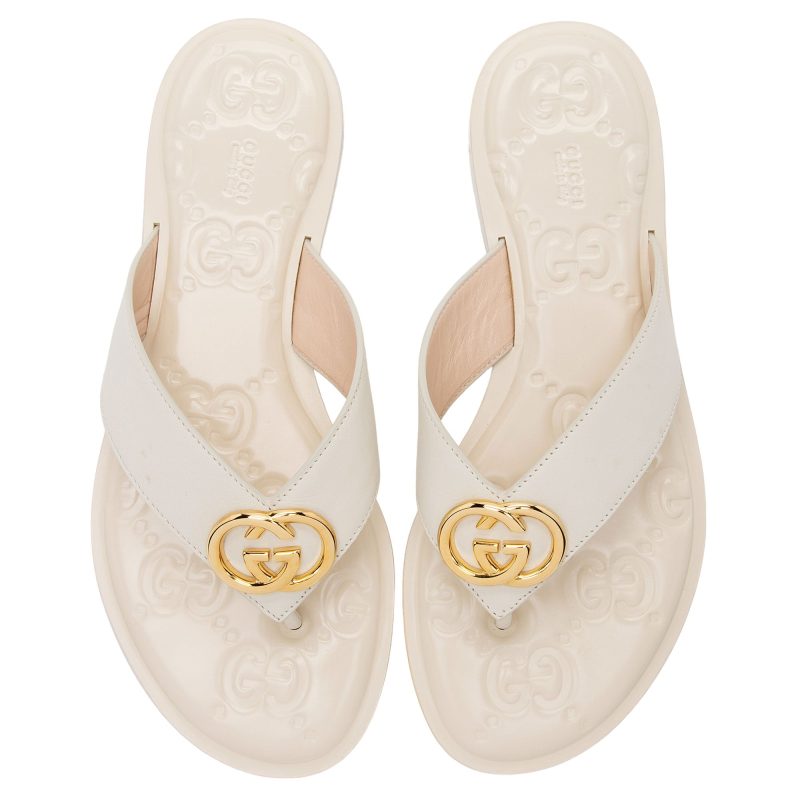 Gucci GG Embossed Interlocking G Thong Sandals - Size 8.5 / 38.5 (SHF-AYzBw4) - Barde - Image 4