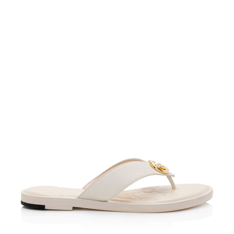 Gucci GG Embossed Interlocking G Thong Sandals - Size 8.5 / 38.5 (SHF-AYzBw4) - Barde