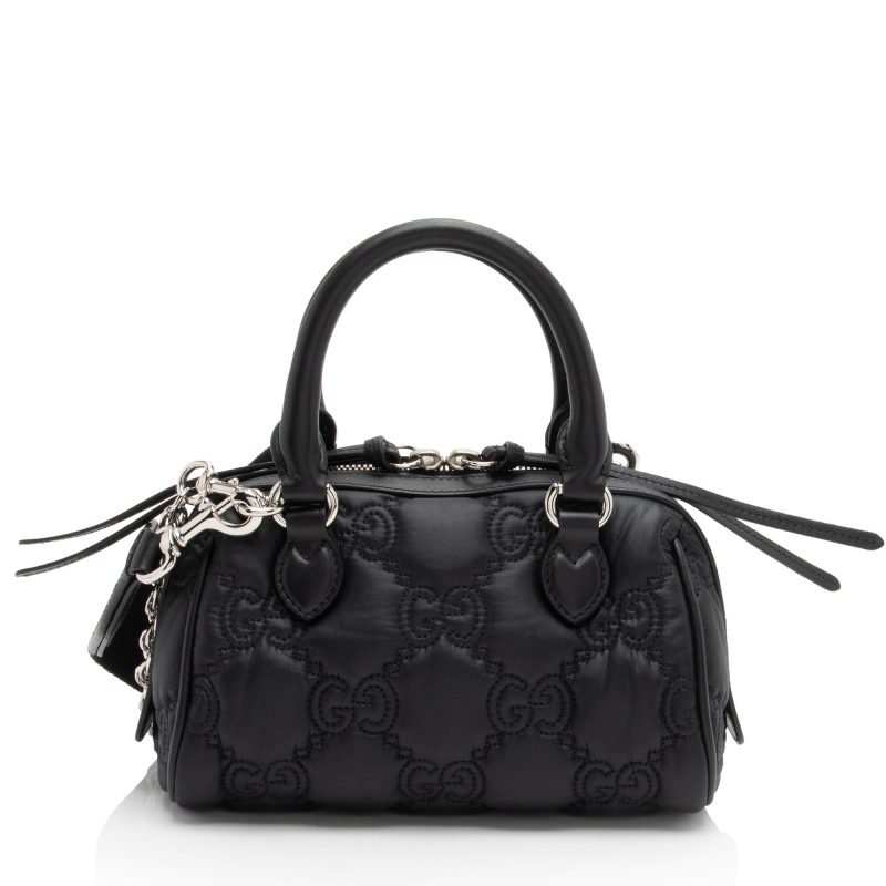 Gucci Jumbo GG Matelasse Nylon Mini Bowling Bag (SHF-2ujhQy) - Barde - Image 3