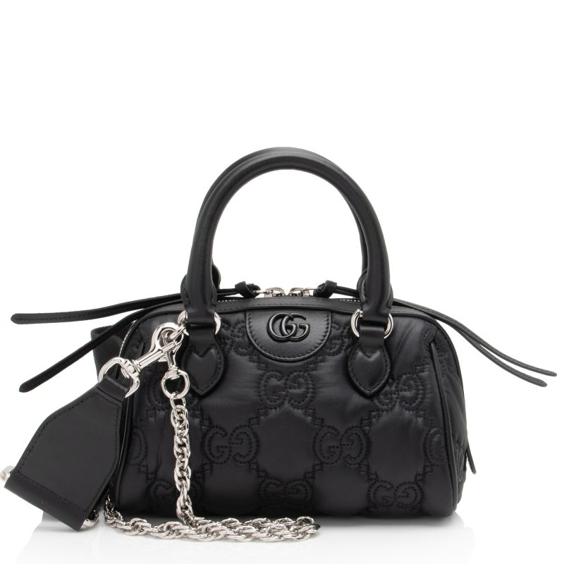 Gucci Jumbo GG Matelasse Nylon Mini Bowling Bag (SHF-2ujhQy) - Barde