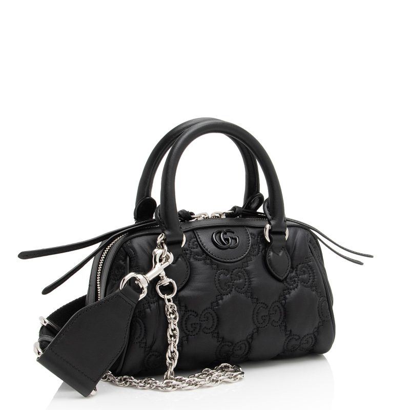 Gucci Jumbo GG Matelasse Nylon Mini Bowling Bag (SHF-2ujhQy) - Barde - Image 2