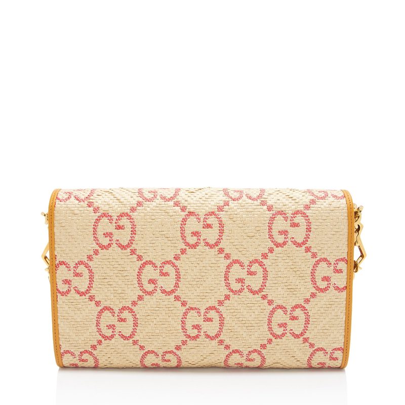 Gucci GG Raffia Horsebit 1955 Small Shoulder Bag (SHF-OjXGsj) - Barde - Image 3