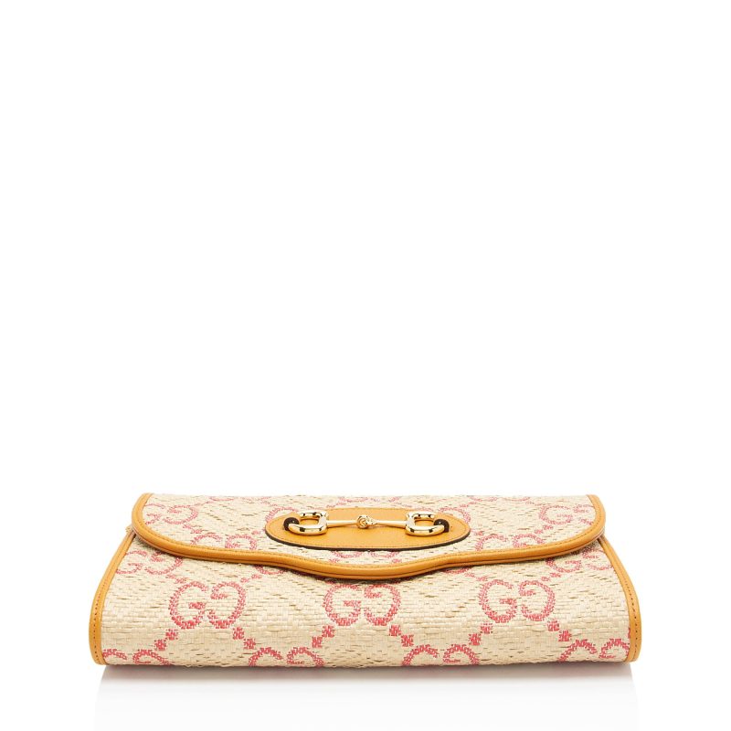 Gucci GG Raffia Horsebit 1955 Small Shoulder Bag (SHF-OjXGsj) - Barde - Image 4