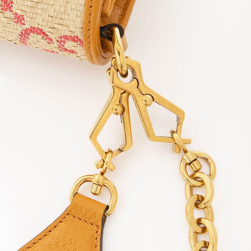 Gucci GG Raffia Horsebit 1955 Small Shoulder Bag (SHF-OjXGsj) - Barde - Image 10