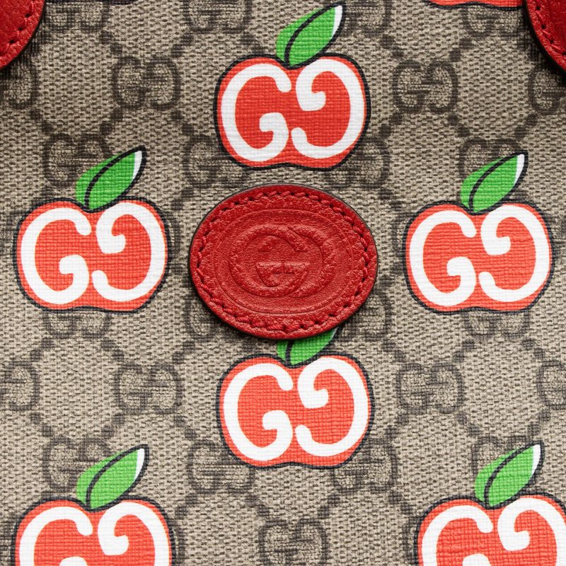 Gucci GG Supreme Apple Monogram N/S Shopping Tote (SHF-23745) - Barde - Image 8