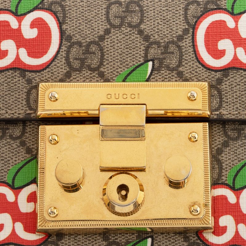 Gucci GG Supreme Apple Padlock Small Shoulder Bag (SHF-ye70dk) - Barde - Image 9