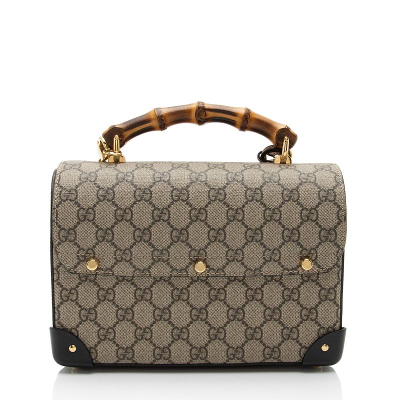 Gucci GG Supreme Bamboo Padlock Top Handle Shoulder Bag (SHF-hs3Epm) - Barde - Image 3