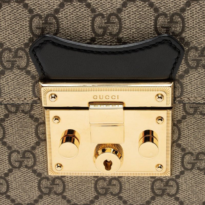 Gucci GG Supreme Bamboo Padlock Top Handle Shoulder Bag (SHF-hs3Epm) - Barde - Image 9