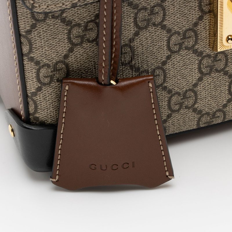 Gucci GG Supreme Bamboo Padlock Top Handle Shoulder Bag (SHF-hs3Epm) - Barde - Image 10
