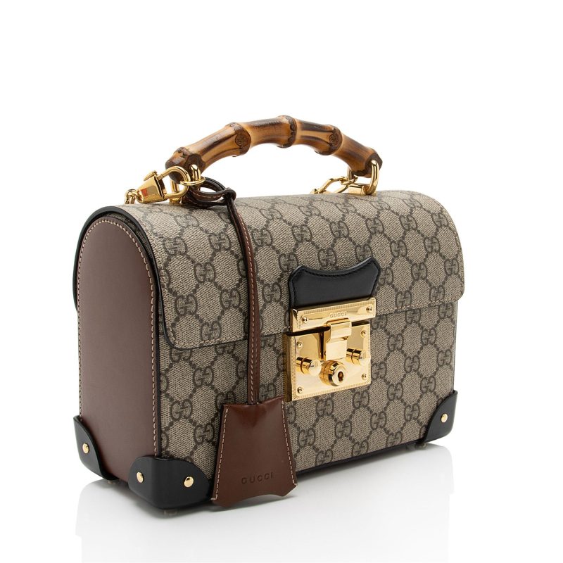 Gucci GG Supreme Bamboo Padlock Top Handle Shoulder Bag (SHF-hs3Epm) - Barde - Image 2