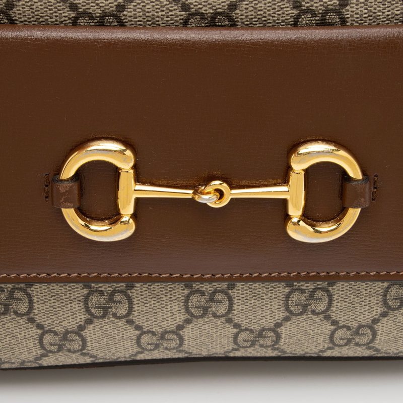 Gucci GG Supreme Calfskin Horsebit 1955 Small Shoulder Bag (SHF-BWc4W6) - Barde - Image 9