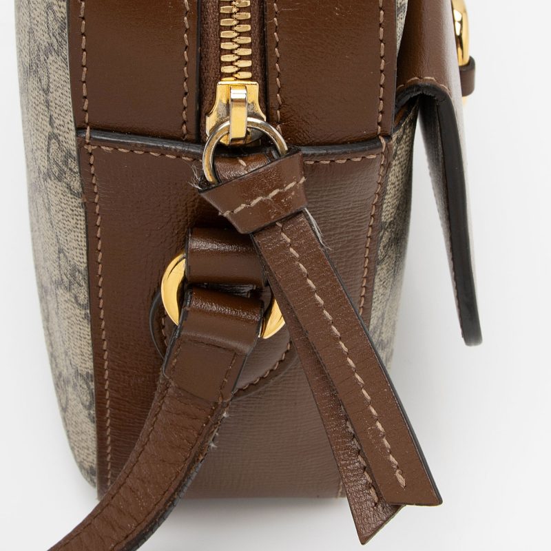 Gucci GG Supreme Calfskin Horsebit 1955 Small Shoulder Bag (SHF-BWc4W6) - Barde - Image 10
