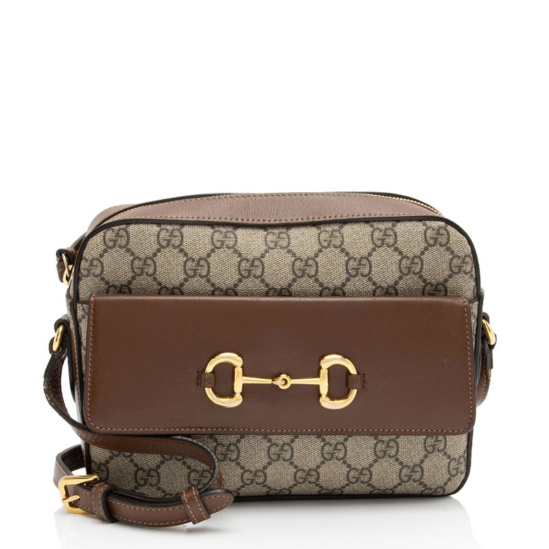 Gucci GG Supreme Calfskin Horsebit 1955 Small Shoulder Bag (SHF-BWc4W6) - Barde