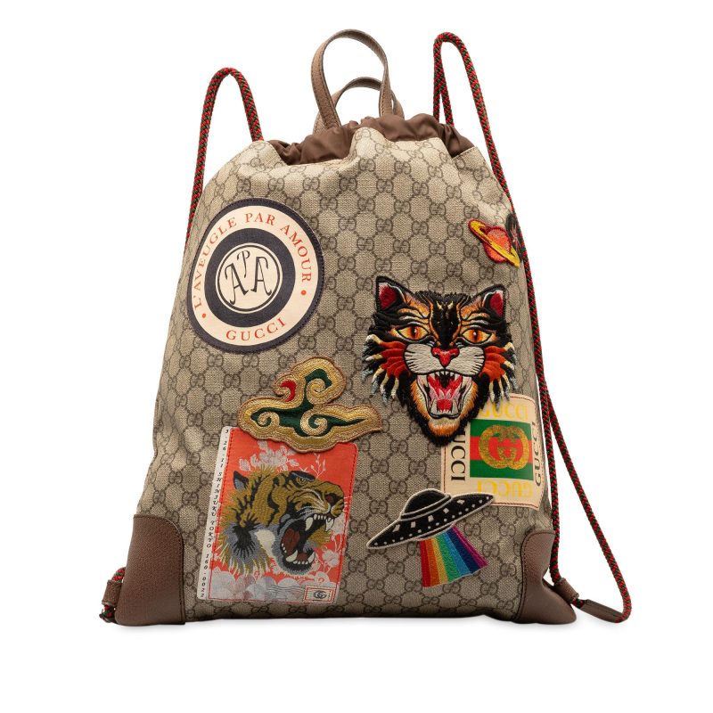 Gucci GG Supreme Courrier Drawstring Backpack (SHG-qBcRPL) - Barde