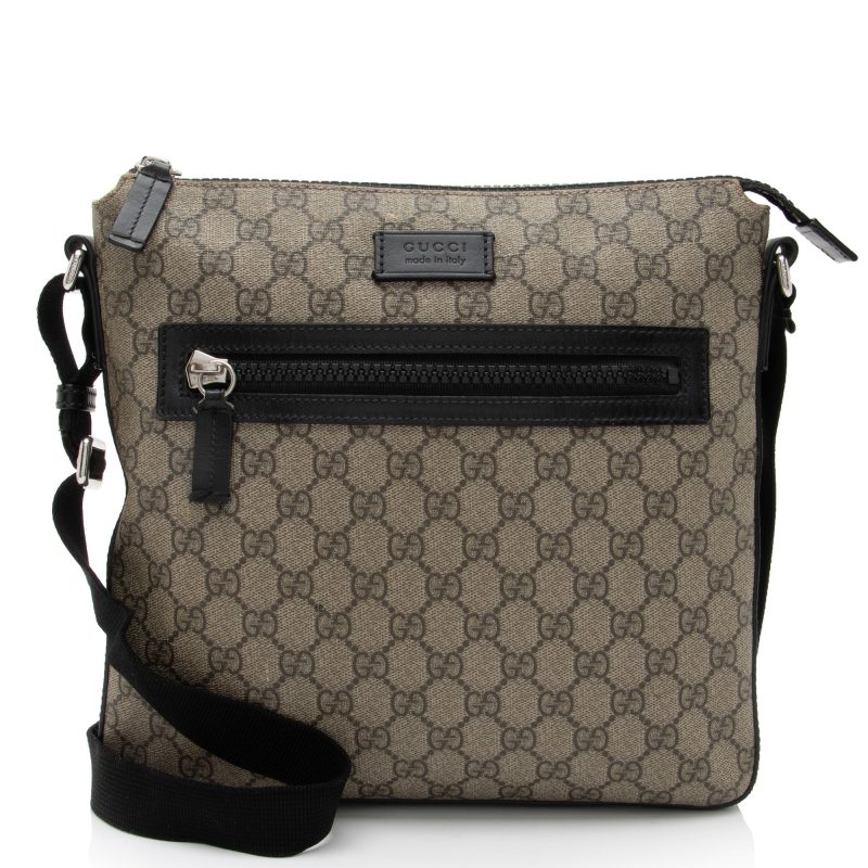 Gucci GG Supreme Flat Front Zip Messenger (SHF-7C0ZEs) - Barde