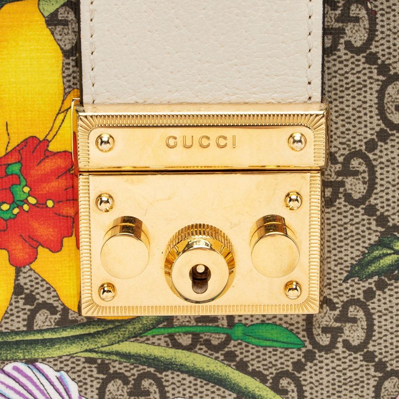Gucci GG Supreme Flora Padlock Small Tote (SHF-39l0R6) - Barde - Image 8