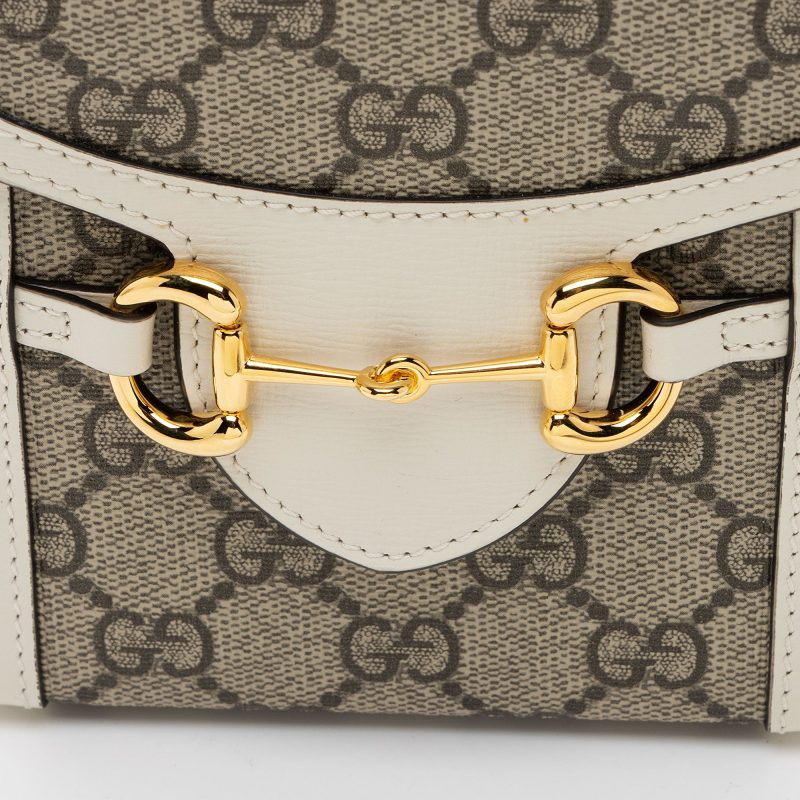 Gucci GG Supreme Horsebit 1955 Vertical Mini Shoulder Bag (SHF-eO3rqs) - Barde - Image 9