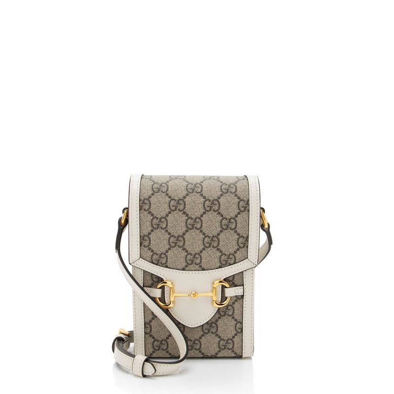 Gucci GG Supreme Horsebit 1955 Vertical Mini Shoulder Bag (SHF-eO3rqs) - Barde