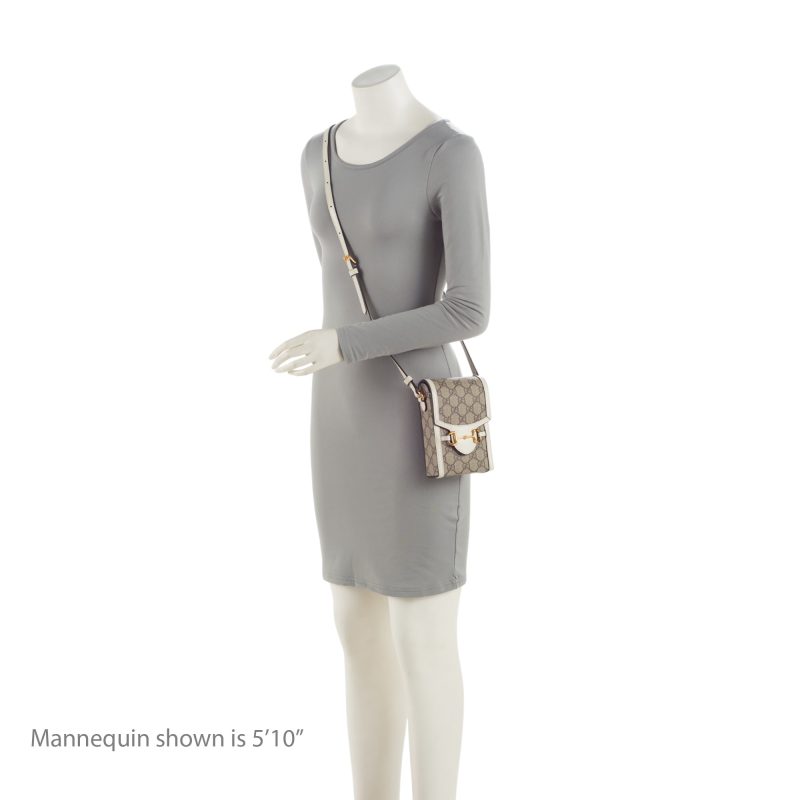 Gucci GG Supreme Horsebit 1955 Vertical Mini Shoulder Bag (SHF-eO3rqs) - Barde - Image 5
