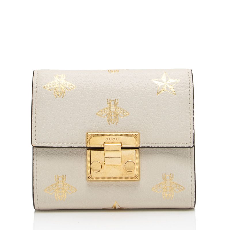 Gucci GG Supreme Leather Bee Star Padlock Compact Wallet (SHF-ZjgWCN) - Barde