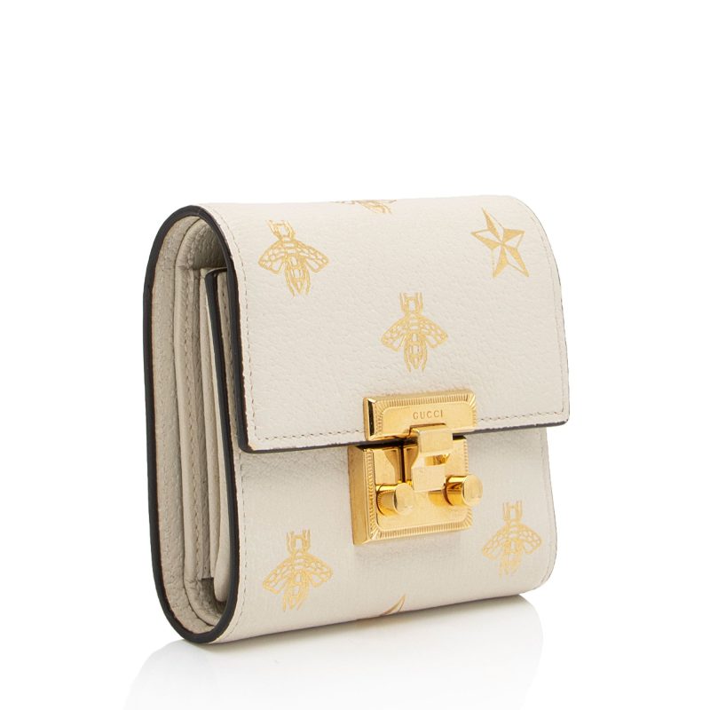 Gucci GG Supreme Leather Bee Star Padlock Compact Wallet (SHF-ZjgWCN) - Barde - Image 2