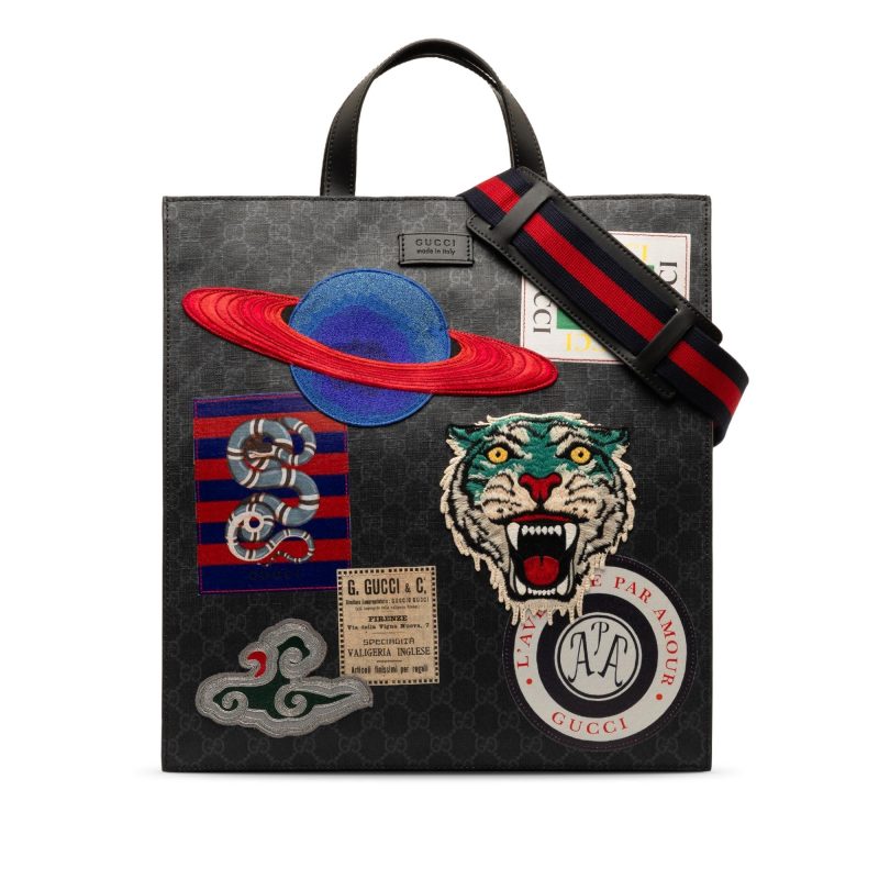 Gucci GG Supreme Night Courrier Vertical Satchel (SHG-7qGyMI) - Barde