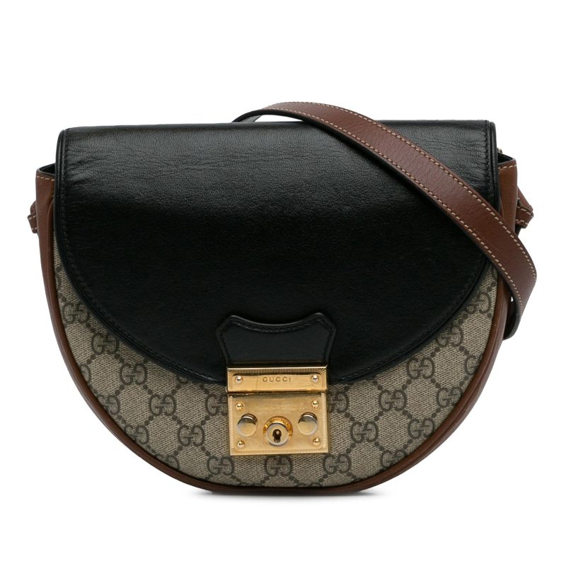 Gucci GG Supreme Saddle Padlock Crossbody Bag (SHG-BUWgu6) - Barde