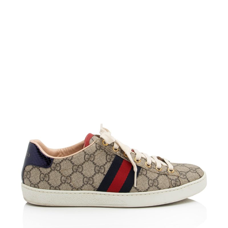 Gucci GG Supreme Web Ace Sneakers - Size 8 / 38 (SHF-cQ9zfZ) - Barde