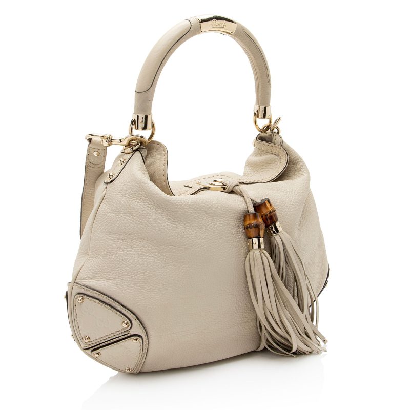 Gucci Guccissima Leather Bamboo Indy Large Satchel (SHF-M8NqdH) - Barde - Image 2