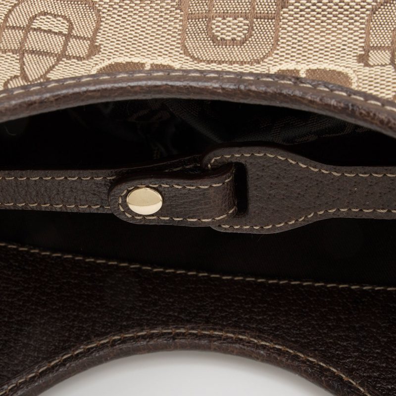 Gucci Horsebit Canvas Shoulder Bag (SHF-t8v4XG) - Barde - Image 9