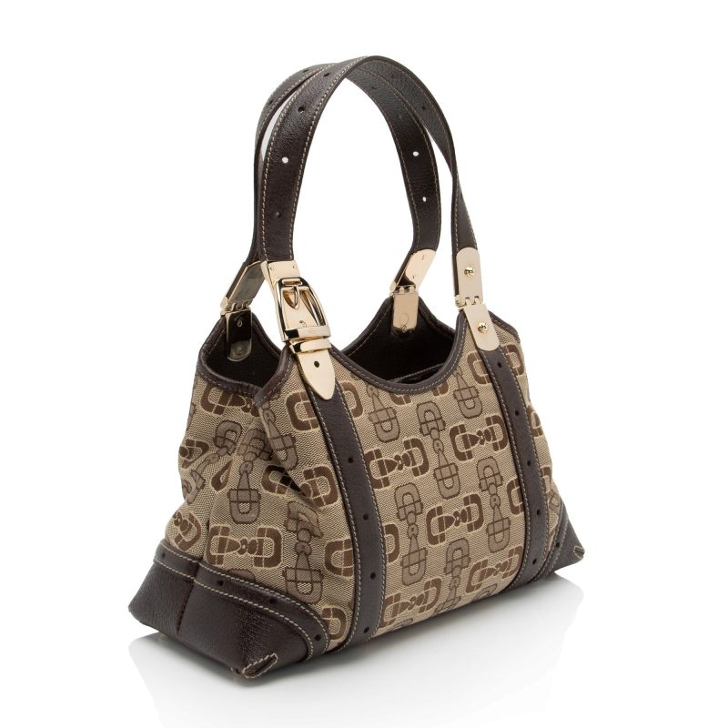 Gucci Horsebit Canvas Shoulder Bag (SHF-t8v4XG) - Barde - Image 2