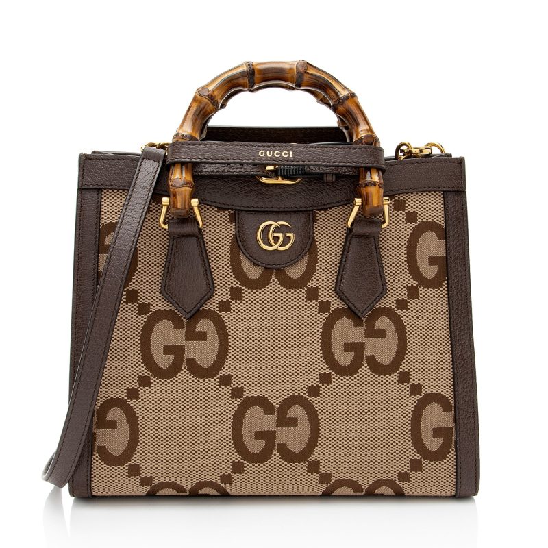Gucci Jumbo GG Canvas Diana Small Tote (SHF-QZ5y2s) - Barde