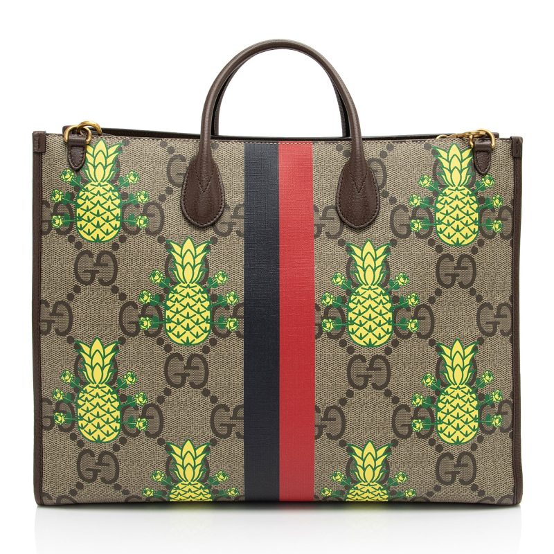 Gucci Jumbo GG Supreme Dollar Pineapple Medium Tote (SHF-Z0vEEy) - Barde - Image 3