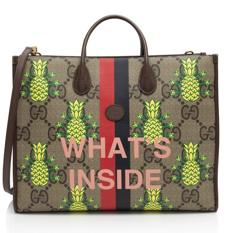 Gucci Jumbo GG Supreme Dollar Pineapple Medium Tote (SHF-Z0vEEy) - Barde