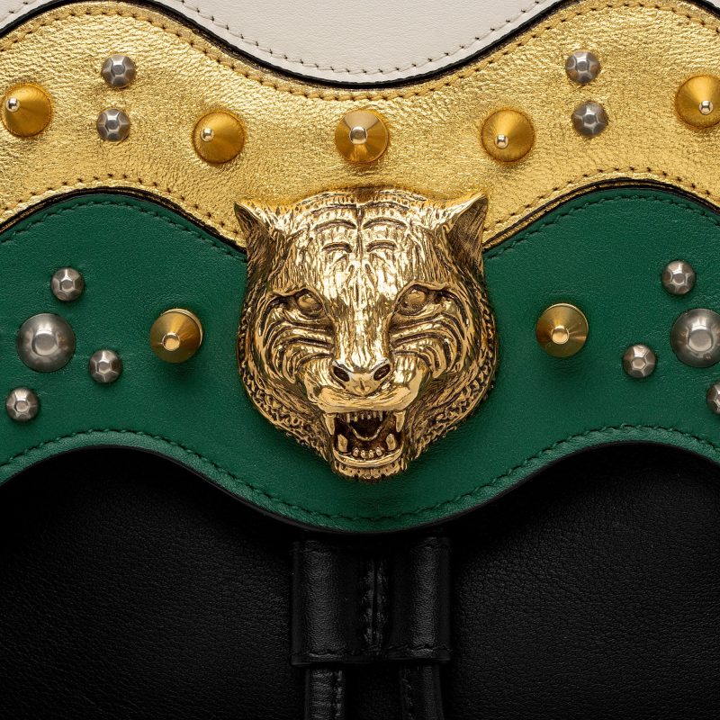 Gucci Leather Animalier Malin Chain Medium Backpack (SHF-ZrdrHK) - Barde - Image 10