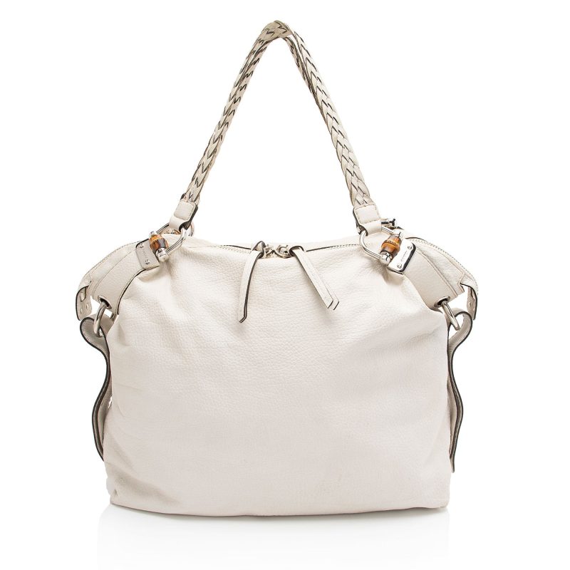 Gucci Leather Bamboo Bar Large Tote (SHF-e0XTfM) - Barde