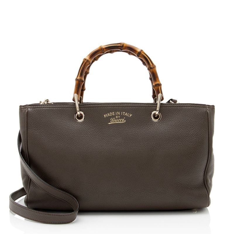 Gucci Leather Bamboo Medium Shopper Tote (SHF-Euai2t) - Barde